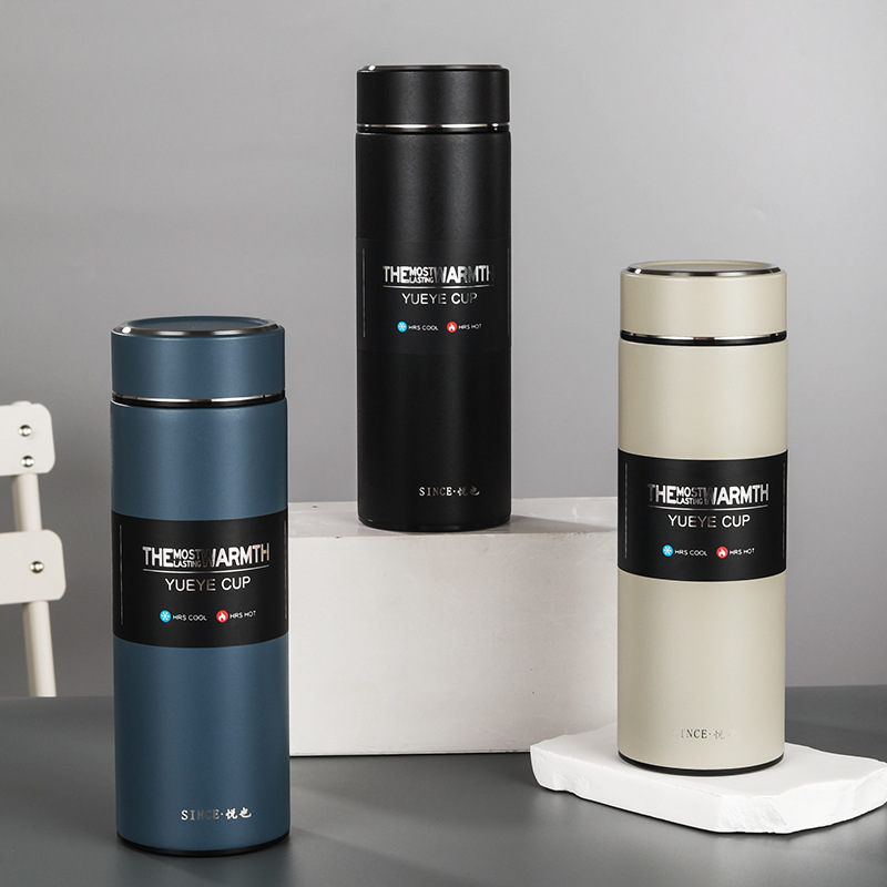 304 Stainless Steel Thermos Cup with Tea Strainer for Office Use - 1