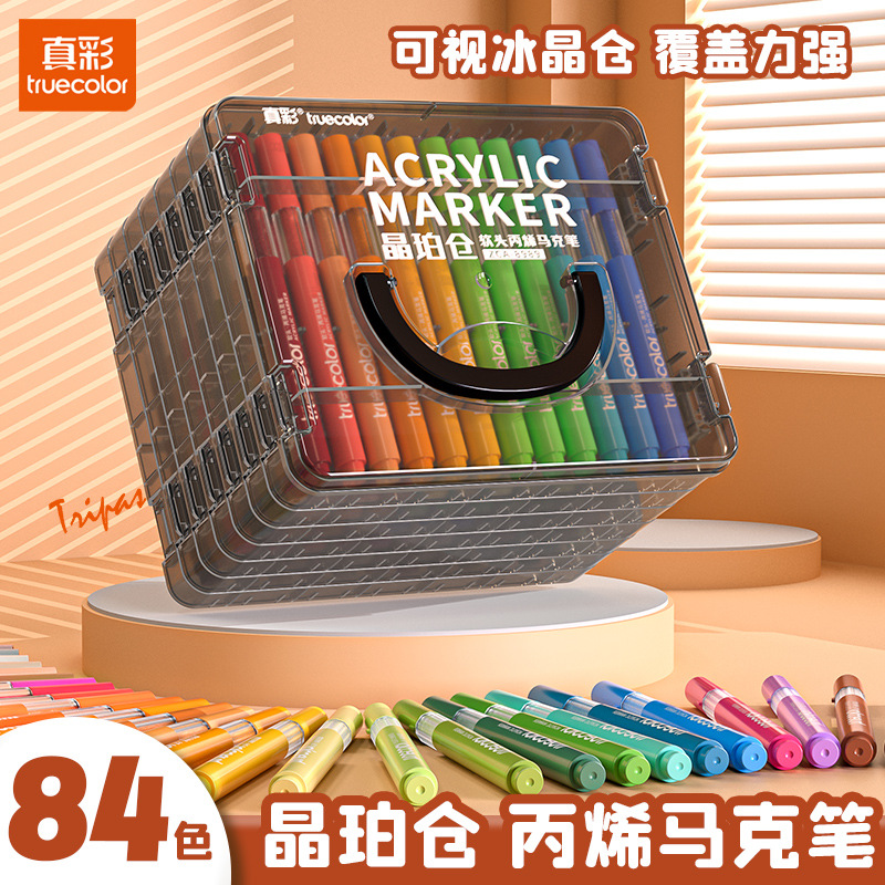 Akrilik marker seti, yumuşak uç, opak ve katlanabilir, çocuk sanat boyama