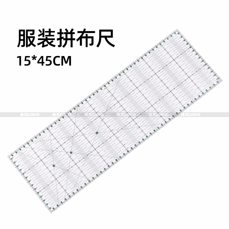 Patchwork Cutting Ruler, Transparent Plastic, 15x45 cm