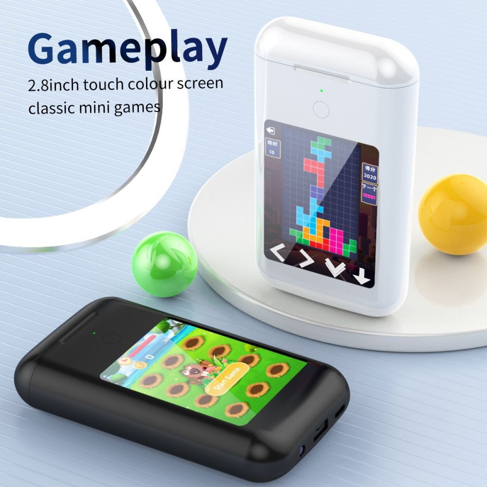 A98 BOX Bluetooth Earbuds Power Bank with 2.8 Inch Display 3-in-1