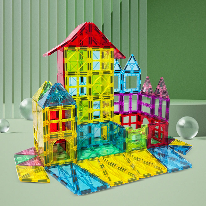 Large Color Window Magnetic Tiles Building Block Set, Early Education - 4