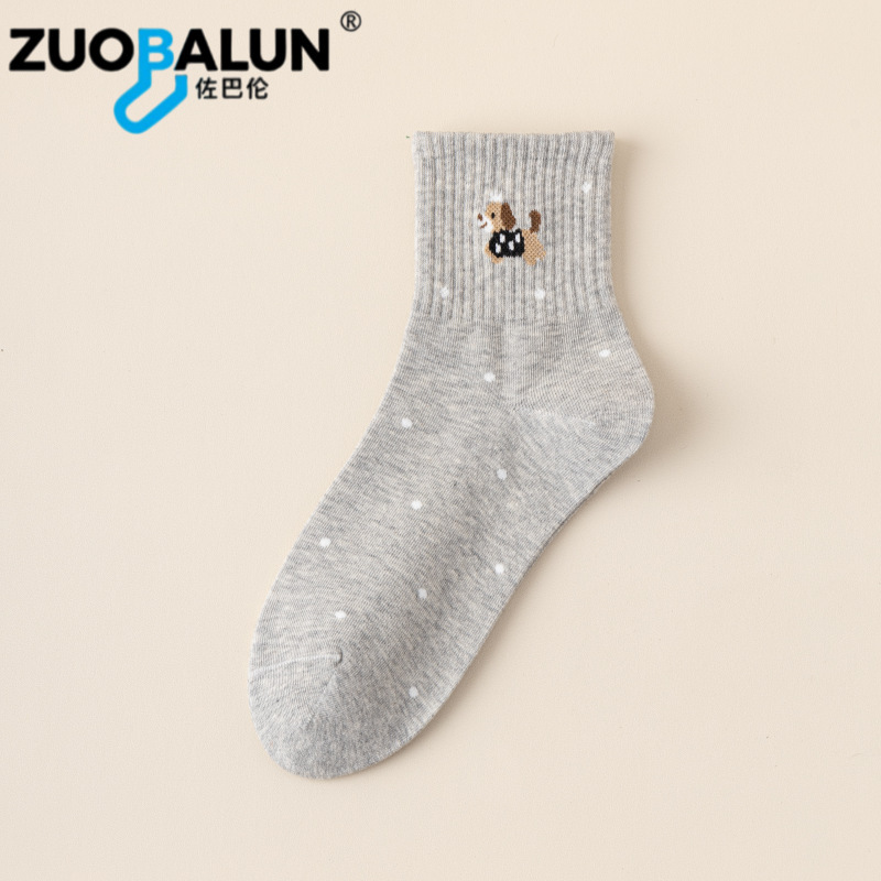 Xinjiang-Baumwollsocken für Damen, Frühlings- und Herbst-Mittellange Socken, reine Baumwolle, antibakteriell, geruchshemmend, atmungsaktiv, Sportsocken, trendige Cartoon-Baumwollsocken im Großhandel - 9