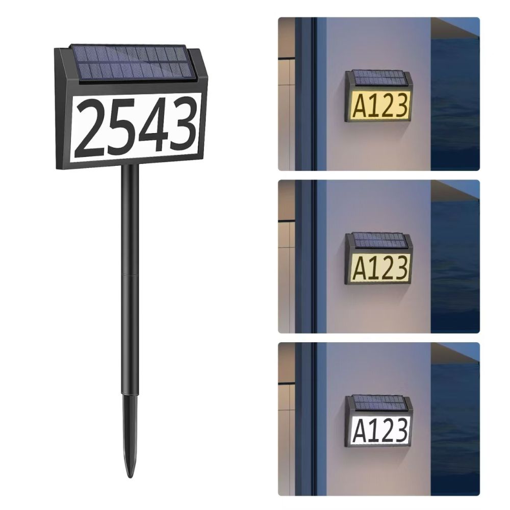 Solar Induction Wall Lamp Waterproof Digital Plate