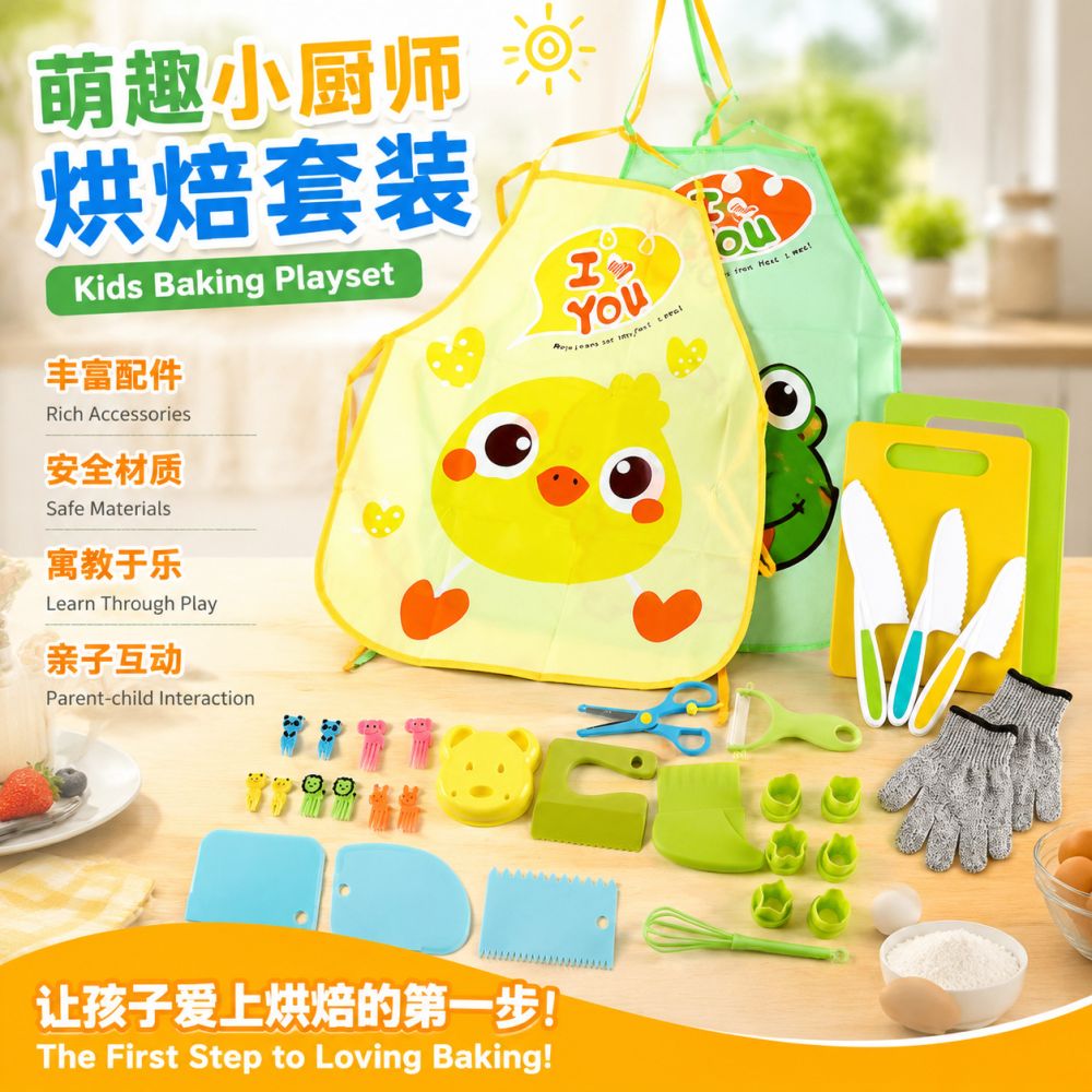 Children's knife set, plastic, safe fruit knife