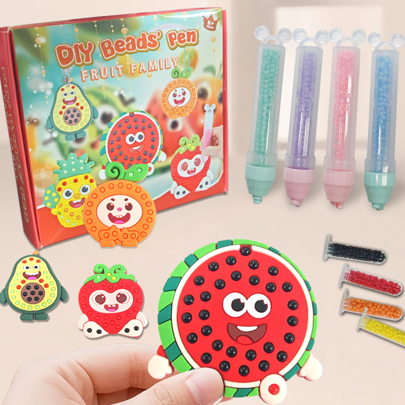 Kinder-DIY-Perlenstift-Aufkleber-Malset, Obstthema