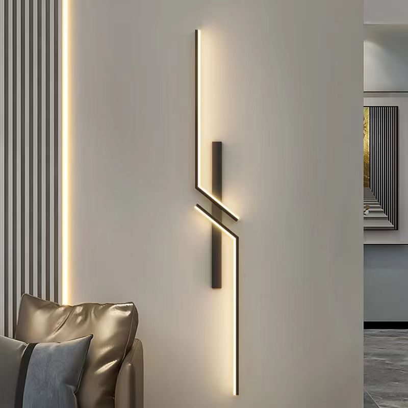 Modern minimalist uzun duvar lambası, yatak odası baş ucu ve TV arka plan duvarı için