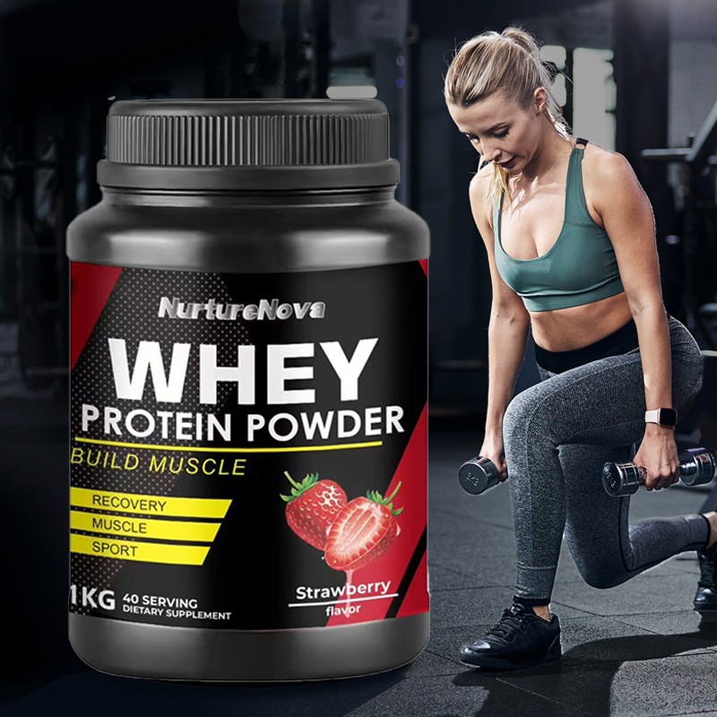 跨境乳清蛋白粉运动健身专用whey protein powder草莓味2lbs
