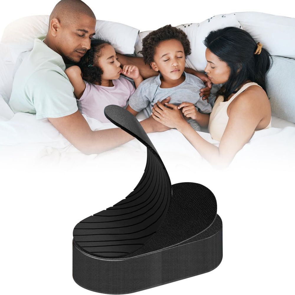 Hypoallergenic Micro-Porous Black Sleep Tape, Supports Nasal Breathing, Painless Removal
