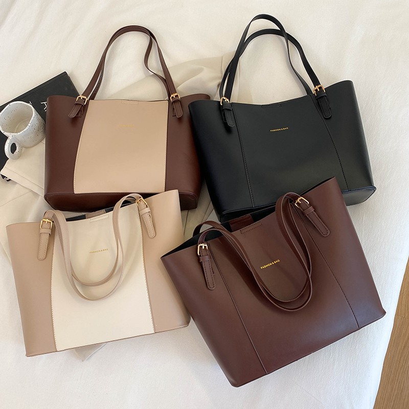 Carefully Selected Women's Shoulder Bag Large Atmospheric Commute Tote Bag Women's 2025 New Style Elegant Large Capacity Single Shoulder Hand Carry PU Tote Bag - 2