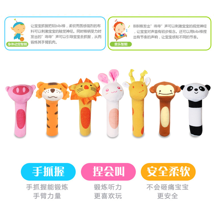Panda-Plüsch-Handrassel BB-Stick Babyspielzeug 0-3 Jahre