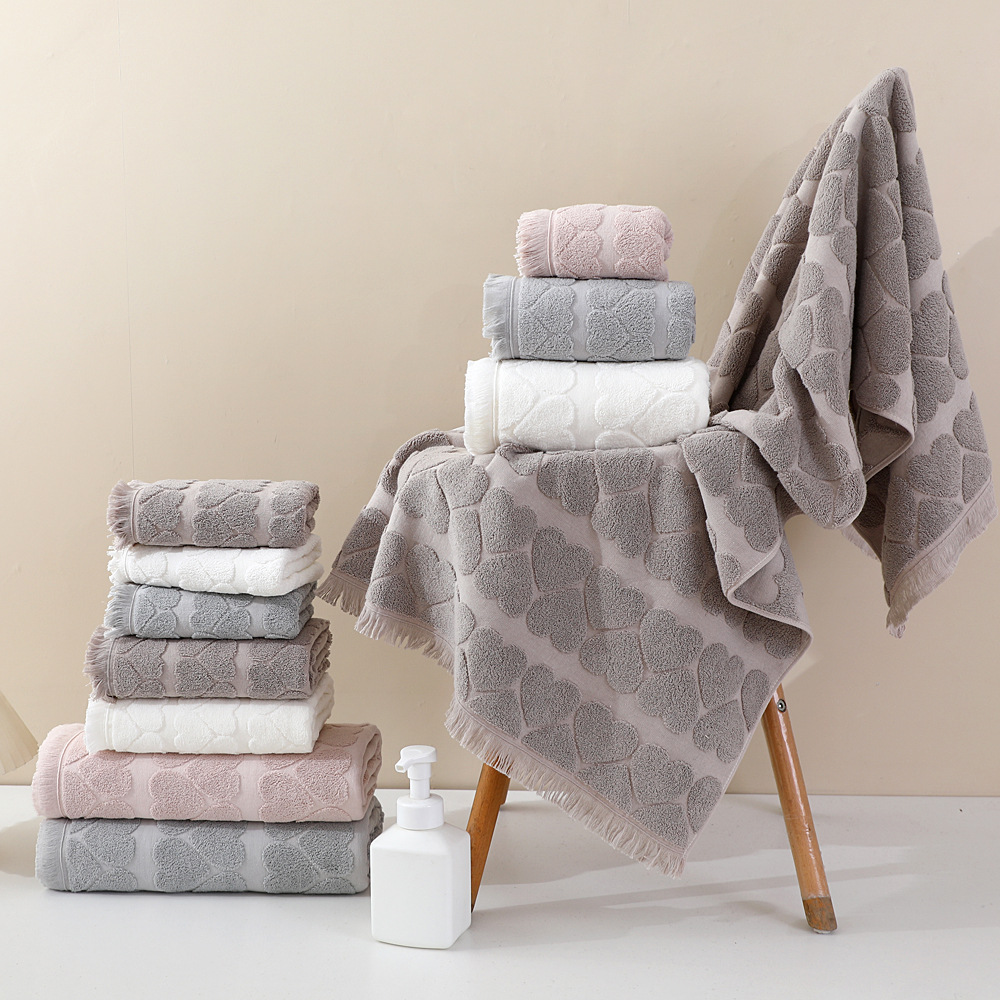 Baumwoll-Jacquard Handtuch- und Badetuchset - 1