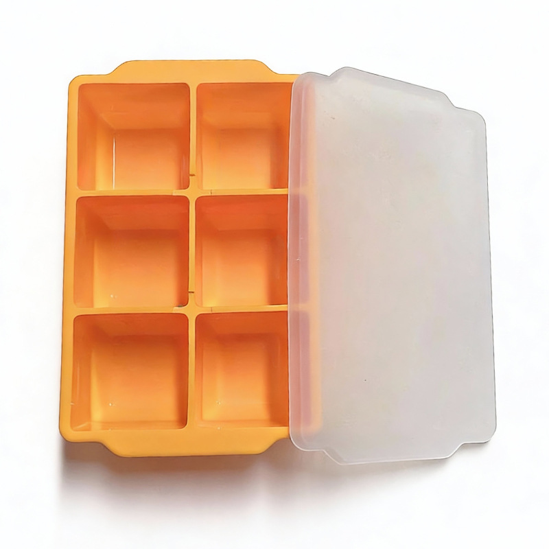 Cross-border bestselling food-grade easy-release whiskey summer iced drink reusable freezer silicone 6-cavity ice cube tray - 12