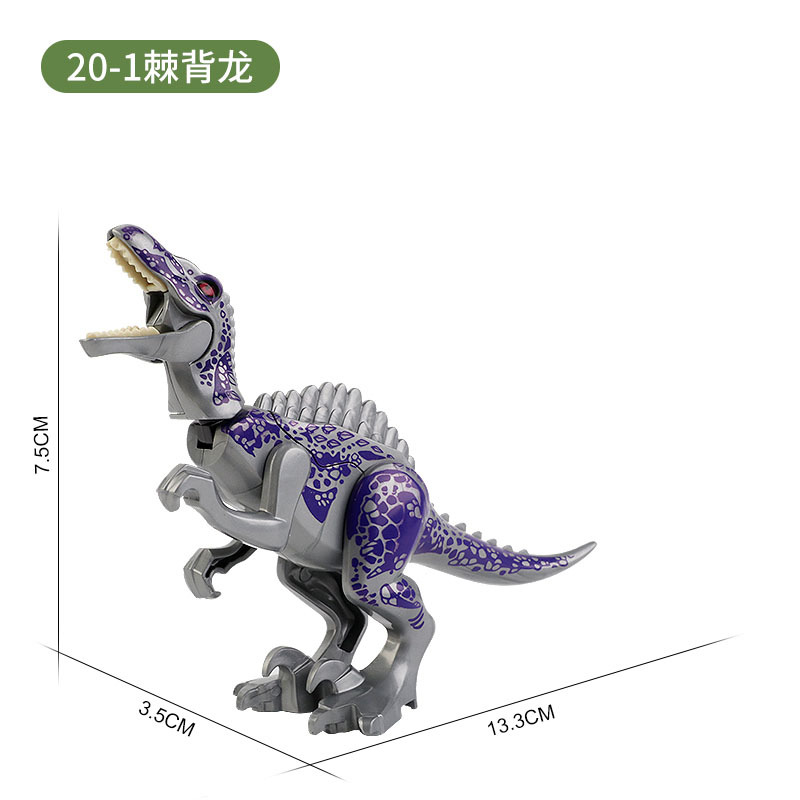 Dinosaur Building Block Set Compatible Baseplate Large and Small Pieces with Minifigure - 13