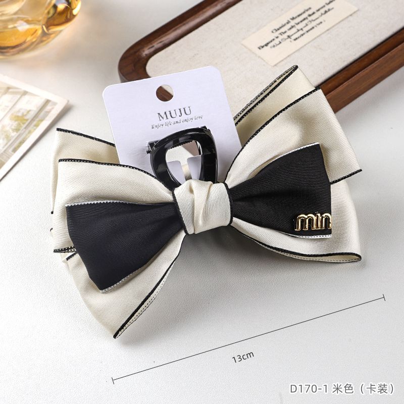 Kartenverpackte Schleifenklemme im eleganten Chanel-Stil, Haarklemme für große Haarmengen, Supermarkt-Haarzubehör für Damen, Haarklemme für den Hinterkopf, Hai-Klemme - 7