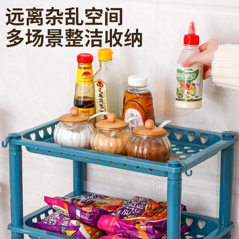 Kitchen Storage Rack Floor-Standing Multi-Layer Fruit and Vegetable Seasoning Organizer Bathroom Basin Bucket Triangle Storage Shelf - 3