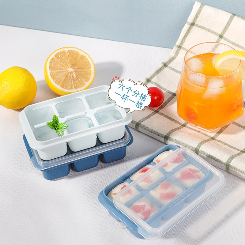 Refrigerator ice cube mold ice cube maker home frozen ice cube home-made ice cube box silicone soft bottom lid accelerator - 3