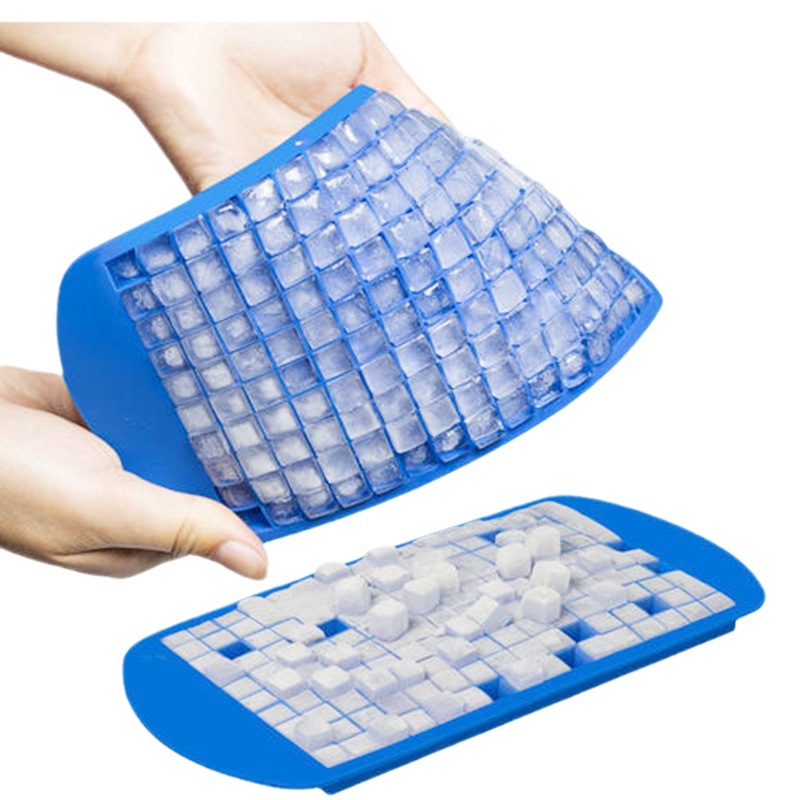 Lebensmittelqualität 160 Gitter 1 cm kleine quadratische Silikon-Eiswürfelform Haus leicht zu reinigen Brucheis-Eiswürfelform