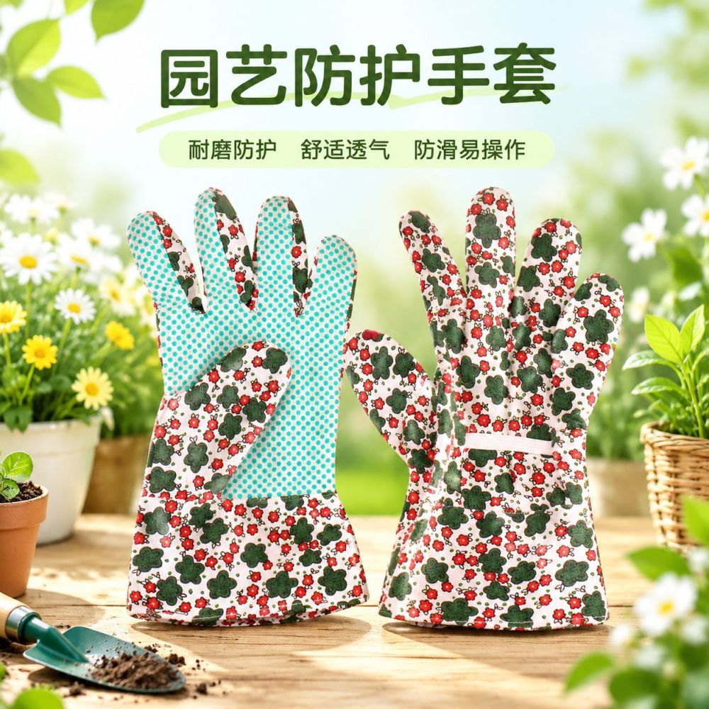 PVC Dotted Garden Gloves, Cut-Resistant, Thickened