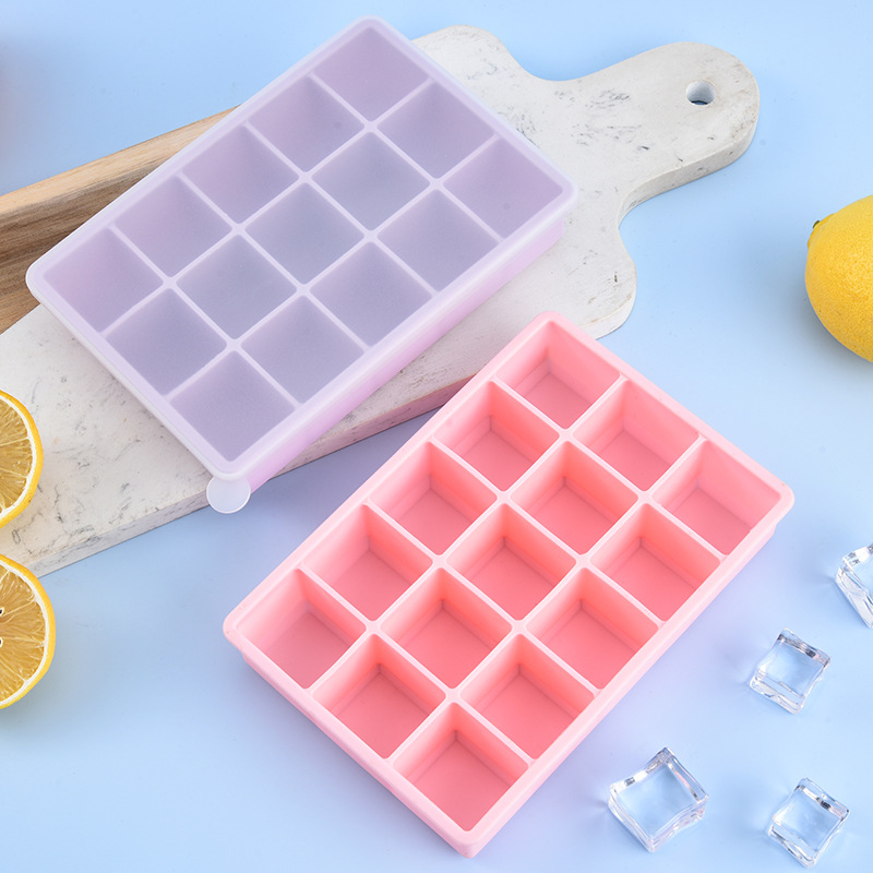 Grenzüberschreitende Bestseller-Silikon-Eiswürfelform, leicht zu entformen, schnell gefroren, geruchlos, 24er-Gitter, 15er-Gitter, 37er-Gitter, Lebensmittel-Qualität Eiswürfelmühle - 4