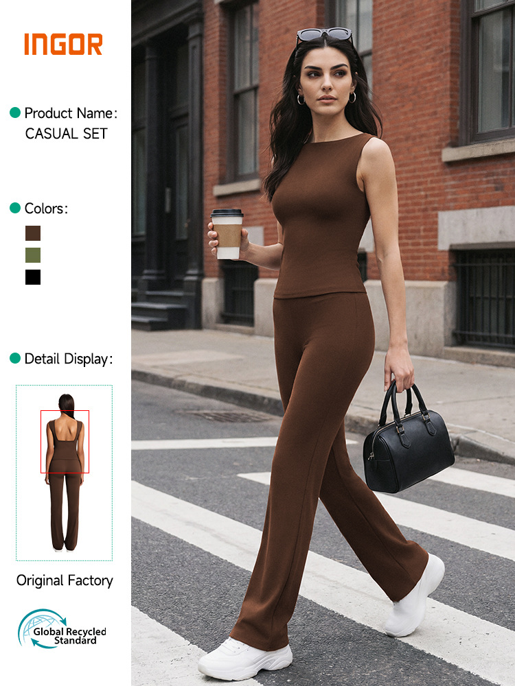 High-Waist Backless Yoga Set, Quick-Dry Women's Sportswear
