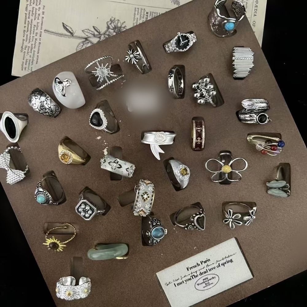 925 gümüş yüzük, Kore tarzı, açık model, ayarlanabilir - 1