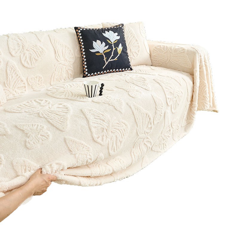 2025 neue Creme-Stil-Sofa leichte Luxus Premium-Bezug All-in-One Universal Wohnzimmer einfach elastischer rutschfester Sofabezug