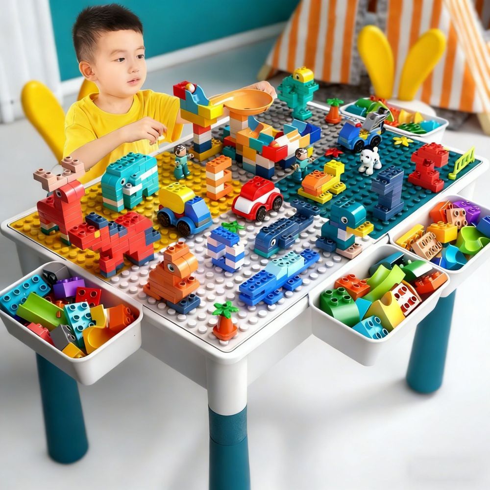 Multifunctional Building Block Table for Ages 3-6