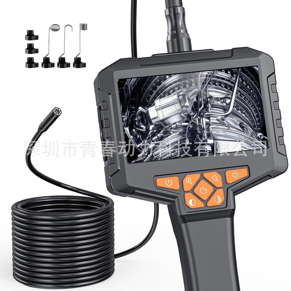 Industrial endoscope camera, 4.3 inch IPS screen, LED light, semi-rigid tube - 1