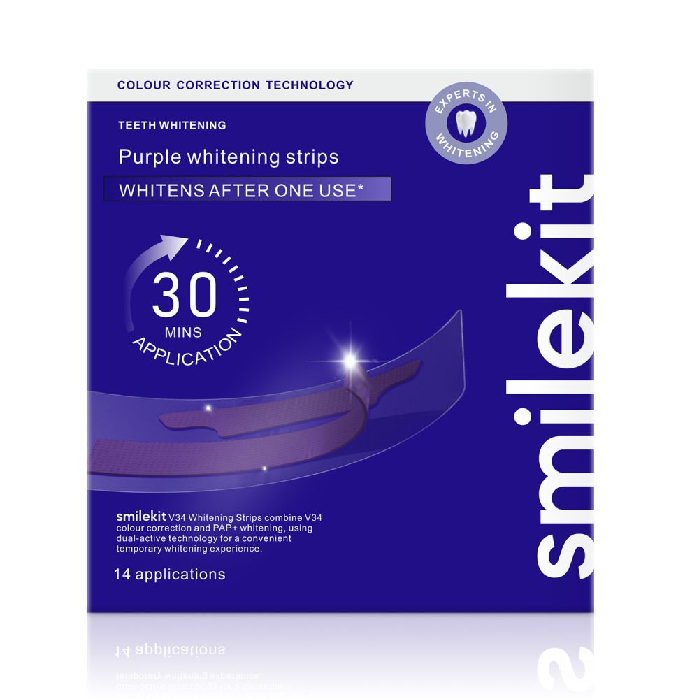 V34 violette Zahnaufhellungsstreifen, Großpackung