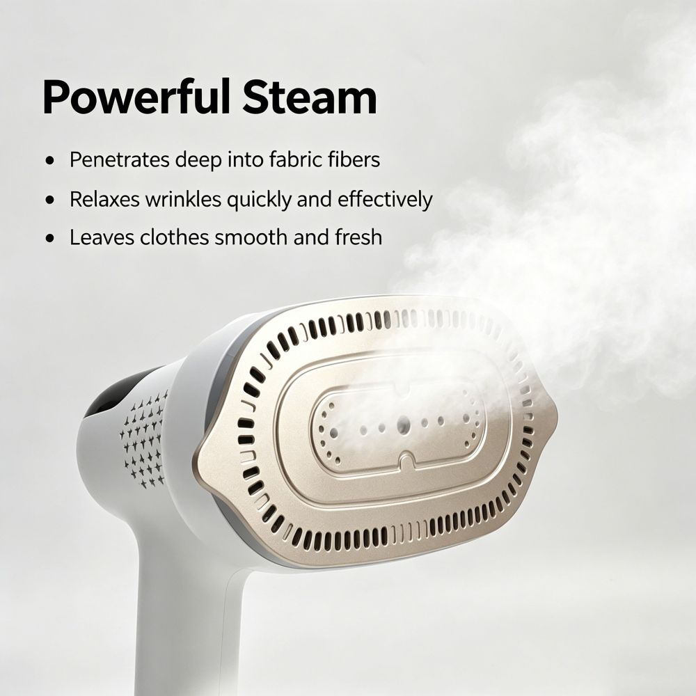 Handheld Steam Iron with Vacuum Adhesion, Multifunctional, Compact