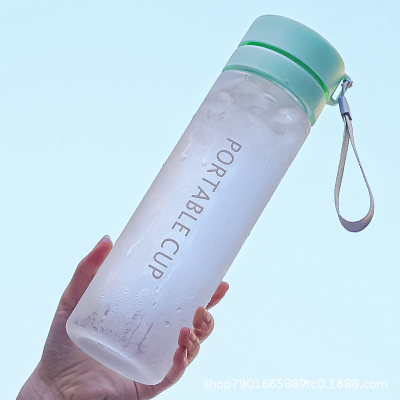 Wasserglas mit Teefilter, sommerliches hochwertiges einfaches Studentenbecher, tragbar für Männer, hitzebeständiger Outdoor-Sporttrinkbecher aus Kunststoff - 5