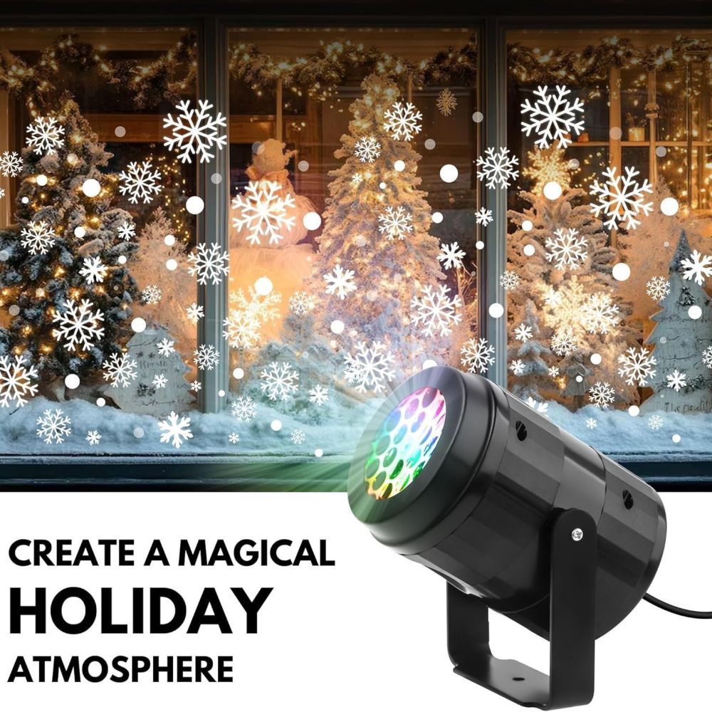 Snowflake Projection Night Light, USB, 16 Patterns, LED