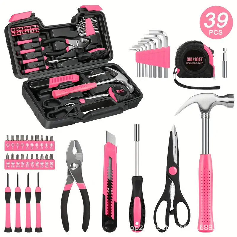 Cross-Border Hot-Selling Factory Direct 39-Piece Household Hardware Tool Set, Foreign Trade Bestseller Manual Repair Tool Box