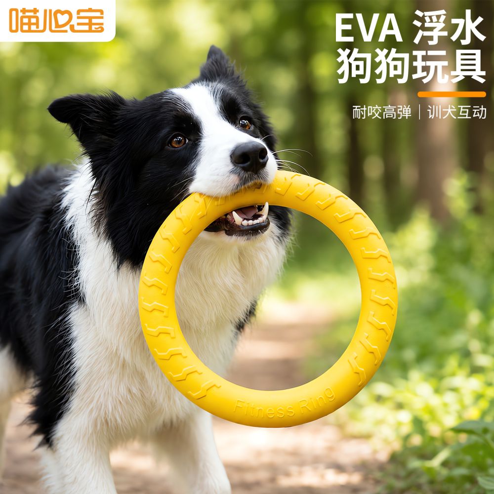 EVA发泡耐咬狗狗玩具 狗狗自嗨解闷宠物球户外互动小狗飞盘狗拉环