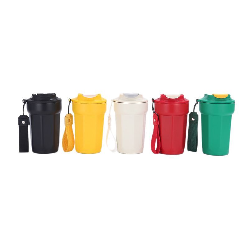 Neue sechseckige Kaffeetasse aus 316er Edelstahl mit trendigem Griff, isolierter Becher, hochwertiger Bürogeschenk-Wasserbehälter im Großhandel. - 6