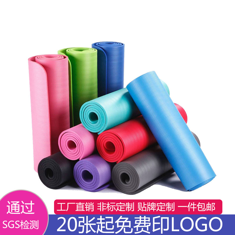NBR yoga matı, 10 mm kalınlık, 183 x 61 cm uzatılmış fitness matı