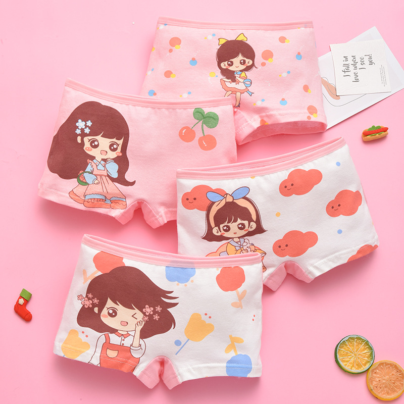 Baumwoll-Kinderunterwäsche Mädchen Boxer-Slip Schüler-Unterwäsche Baby Baby-Shorts kleine Mädchen Boxer-Slip Teenager