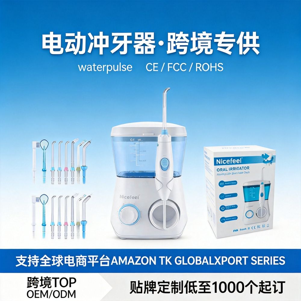 跨境爆款家用去牙结石电动冲牙器 10档脉冲口腔清洁洗牙器水牙线