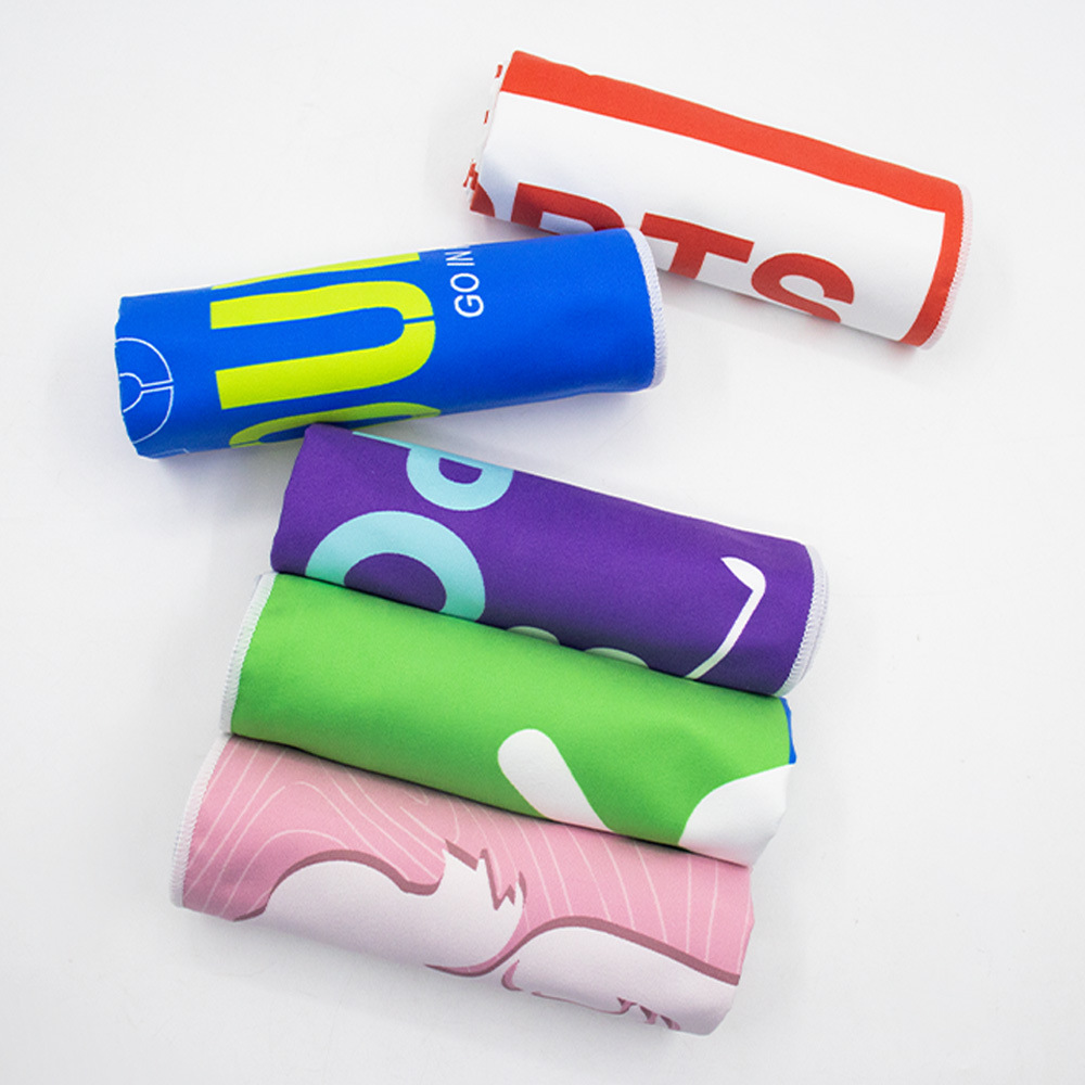 Mikrofaser-Sporthandtuch schnelltrocknend beidseitig Flor Fitness Yoga Laufen Schweißtuch bedruckt Schweißabsorption Kühlung individuell anpassbar - 6