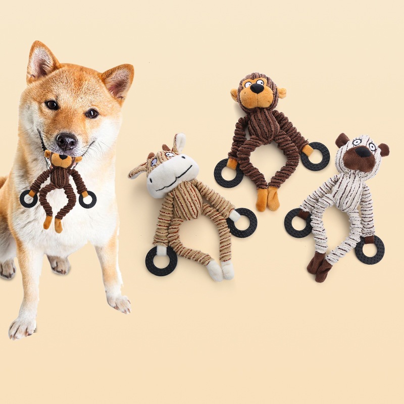 Peluş hayvan şekilli köpek oyuncağı, dayanıklı - 1