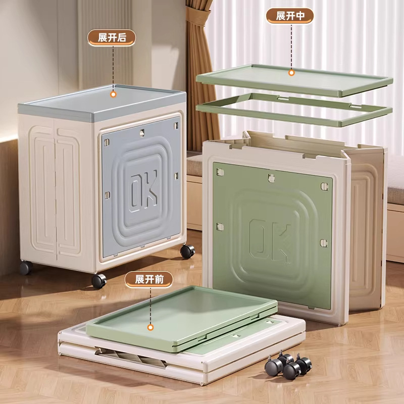 Tool-free Foldable Storage Box, Large Capacity Flip-Top Storage Bin for Living Room, Bedroom, Clothes, Quilts and Toys