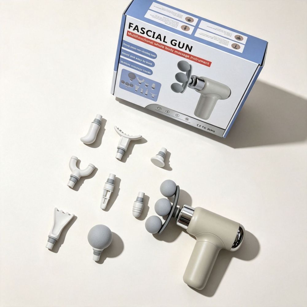 Mini fascia gun with multi-head vibration