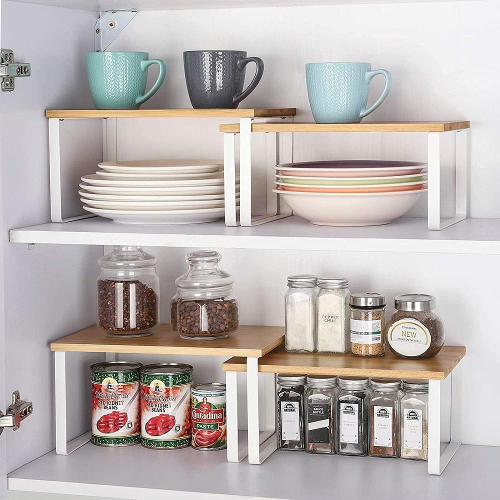 Cross-border living room storage shelf kitchen storage shelf spice rack wooden multipurpose desktop storage shelf cabinet storage shelf - 4