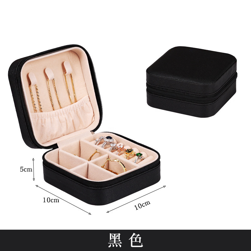 Schmuckschatulle Reise-Aufbewahrungsbox tragbar Geschenkbox Ohrstecker Ring Verpackung Schmuckdose Premium-Schmuckkasten Schmuckkästchen Schmuckschatulle - 8