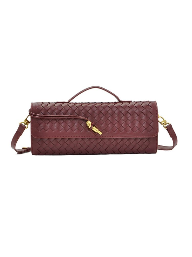 [Grenzüberschreitend spezial] Nische Webstoff Schulter-Akkordeon-Tasche, modische horizontale Handtasche, vielseitige Damen-Umhängetasche - 2
