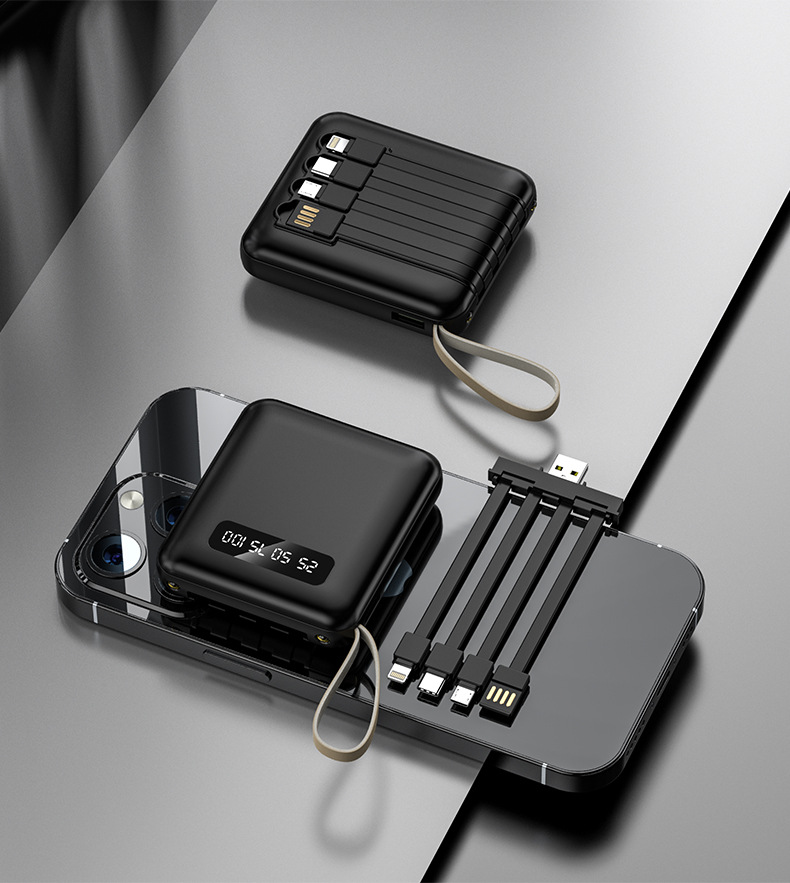 Mini-Powerbank 20000mAh mit 3C-Zertifikat – großer Kapazität, kompakt und tragbar, mit integriertem Kabel, mobile Stromquelle für den grenzüberschreitenden Handel - 7