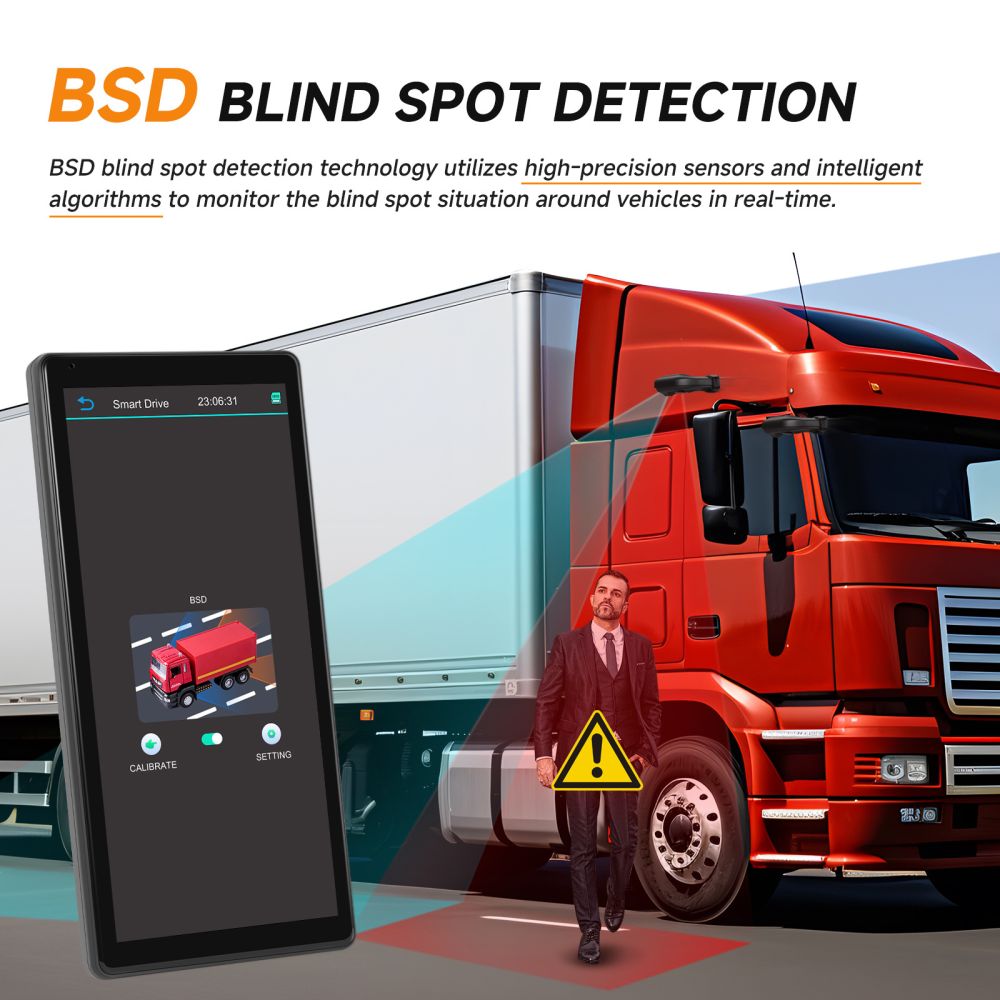 10.36 inch HD digital truck rearview mirror DVR with BSD