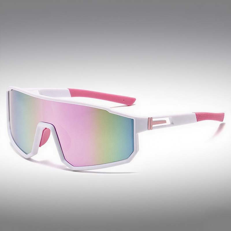Neue Sunglasses Sports-Sonnenbrille polarisiert Regenbogenfarben Unisex einteilige Sonnenbrille Outdoor-Großrahmen-Windsicherungsbrille 3058 - 11