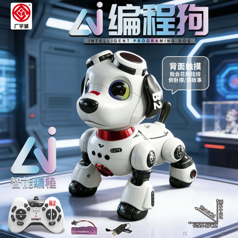 Guangyu Cheng AI smart programming robot dog remote control electric pet toy dancing story