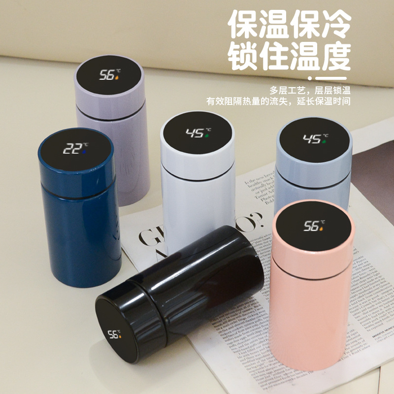Intelligente Thermosflasche mit Temperaturanzeige, kompakt und tragbar, Edelstahl-Thermobecher, hoher ästhetischer Wert, mini süßer Thermowasserbehälter, personalisierbar. - 1
